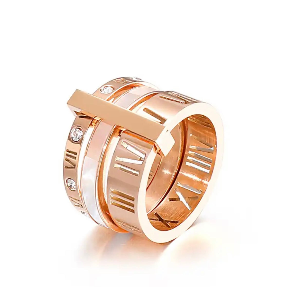 KORE ROMAN NUMERAL STACKABLE RING