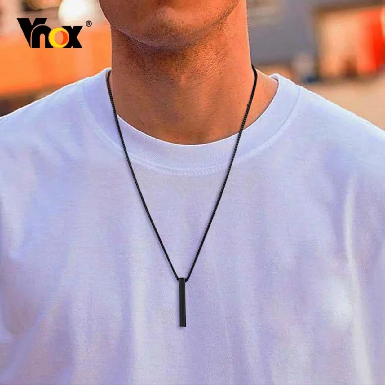 CHRISPINO MENS BAR PENDENT NECKLACE