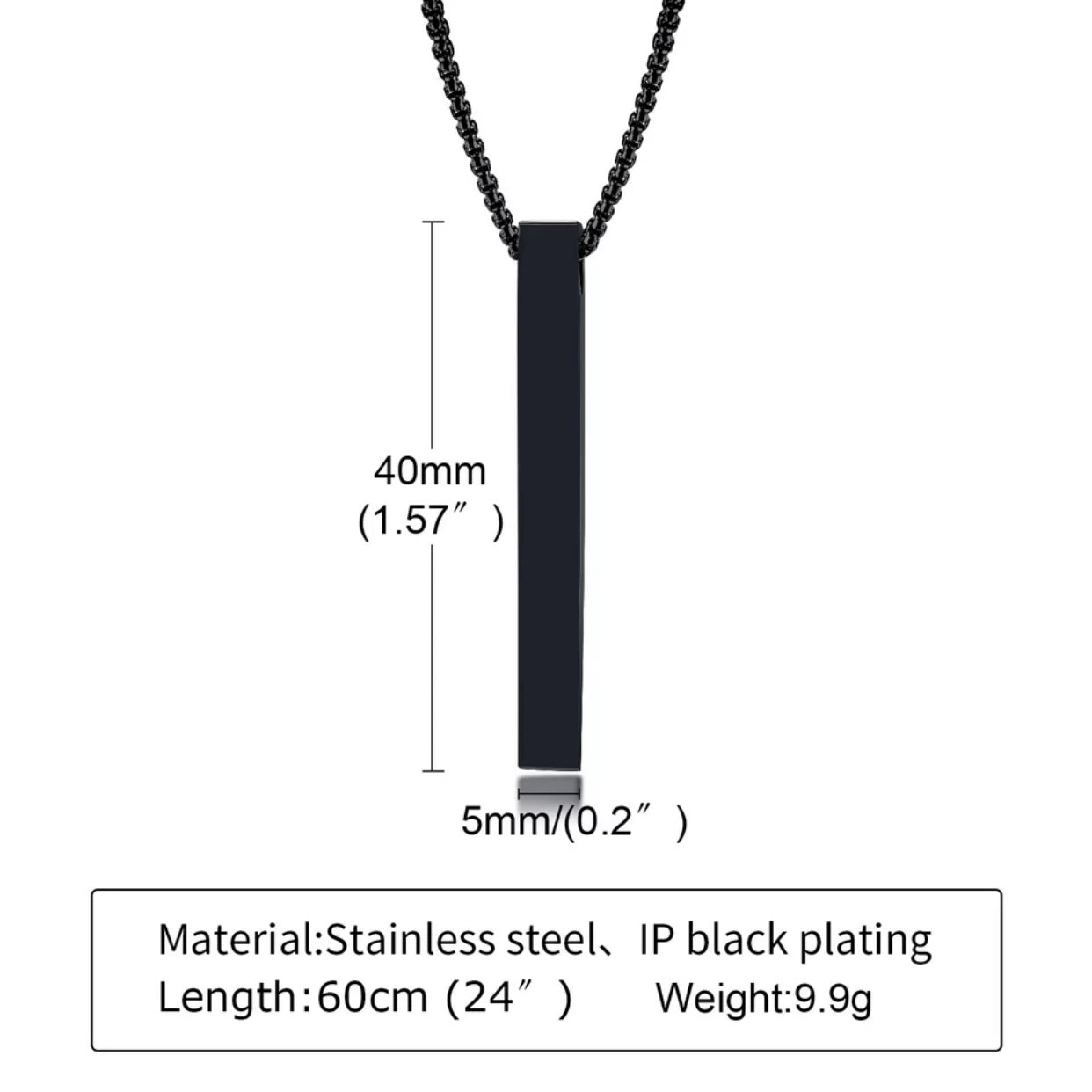 CHRISPINO MENS BAR PENDENT NECKLACE