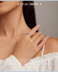 AGOSTINA STERLING SILVER MOON AND STARS RING