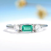 MIA STERLING SILVER EMERALD RING