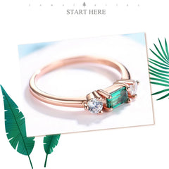 MIA STERLING SILVER EMERALD RING