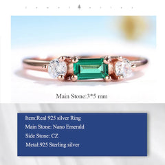 MIA STERLING SILVER EMERALD RING