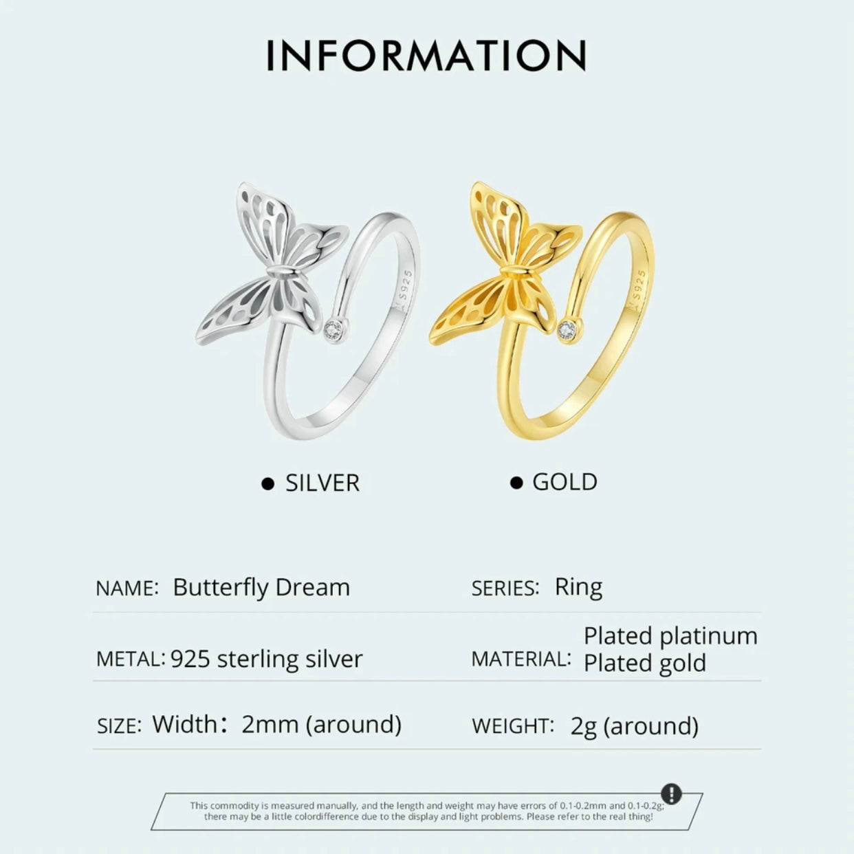 ACADIA STERLING SILVER BUTTERFLY RING