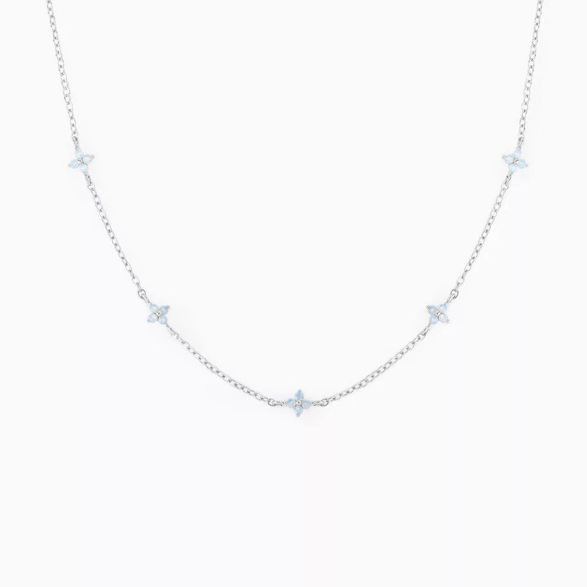 AMBRA BLUE FLOWER PENDENT NECKLACE