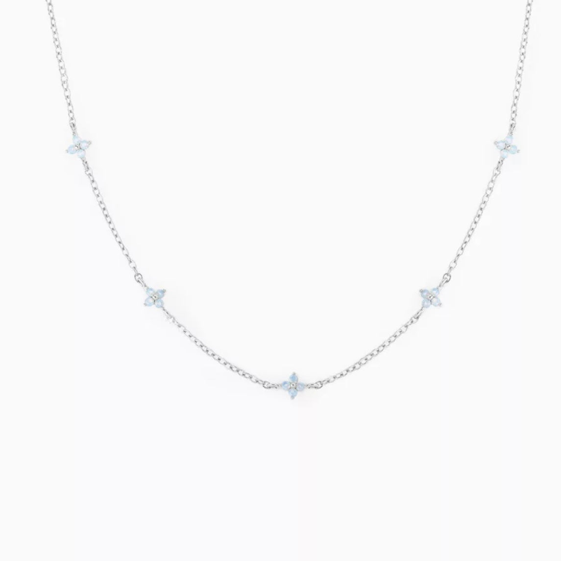 AMBRA BLUE FLOWER PENDENT NECKLACE