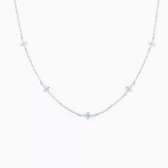 AMBRA BLUE FLOWER PENDENT NECKLACE