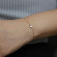 ANNABELLA STERLING SILVER PAVE HEART BRACELET