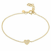 ANNABELLA STERLING SILVER PAVE HEART BRACELET