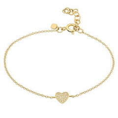 ANNABELLA STERLING SILVER PAVE HEART BRACELET