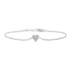 ANNABELLA STERLING SILVER PAVE HEART BRACELET