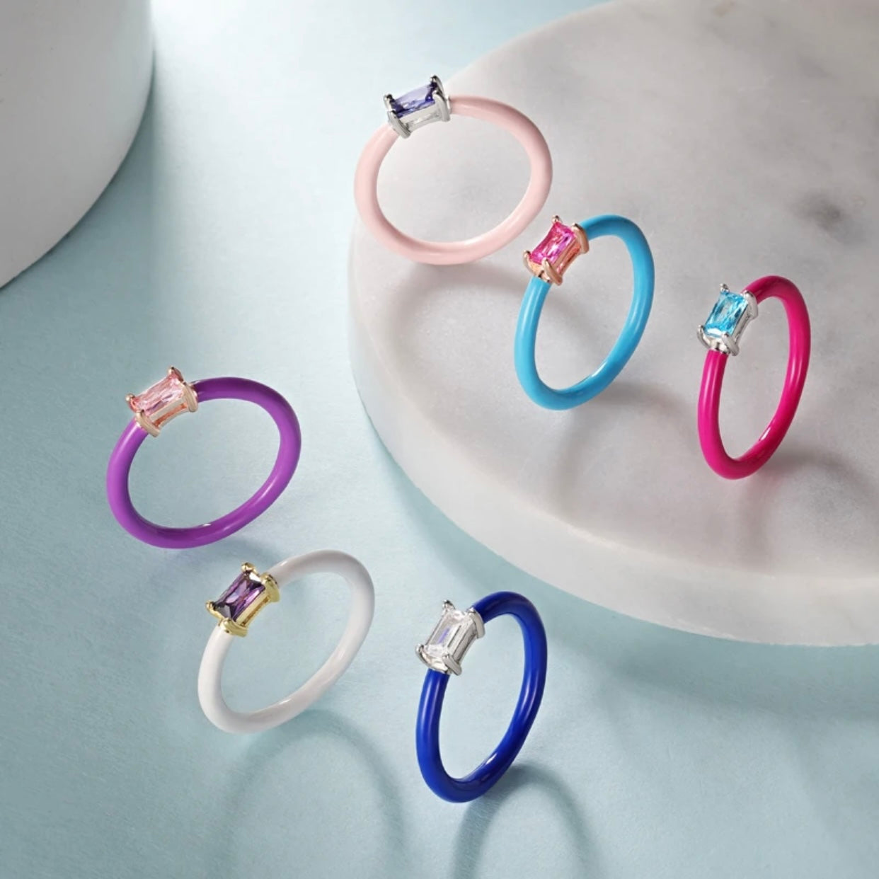 CELESTINA ENAMEL COLORFUL RINGS