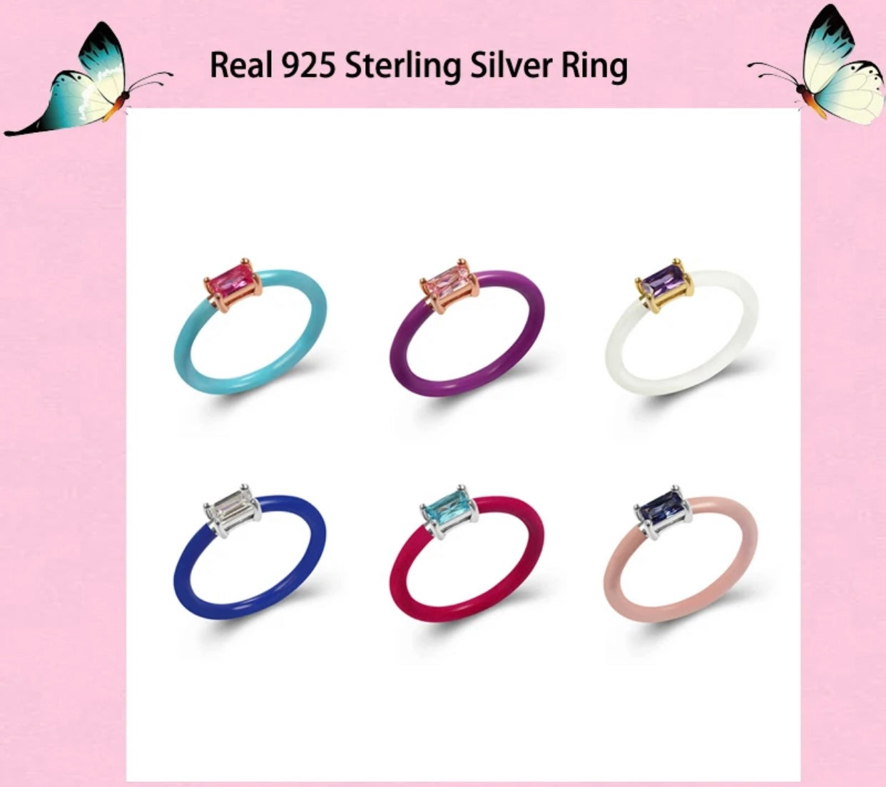 CELESTINA ENAMEL COLORFUL RINGS