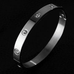 ENZO TITANIUM STEEL BLING CUFF BRACELET