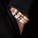 ENZO TITANIUM STEEL BLING CUFF BRACELET