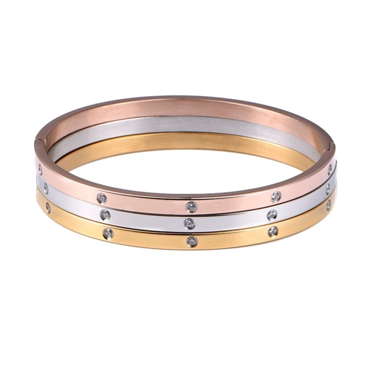 ENZO TITANIUM STEEL BLING CUFF BRACELET