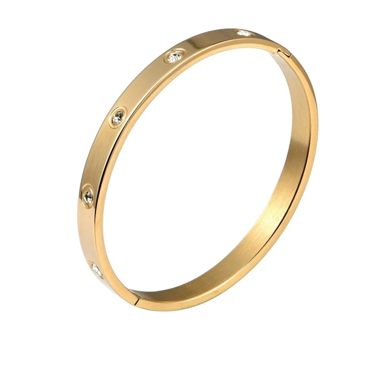 ENZO TITANIUM STEEL BLING CUFF BRACELET