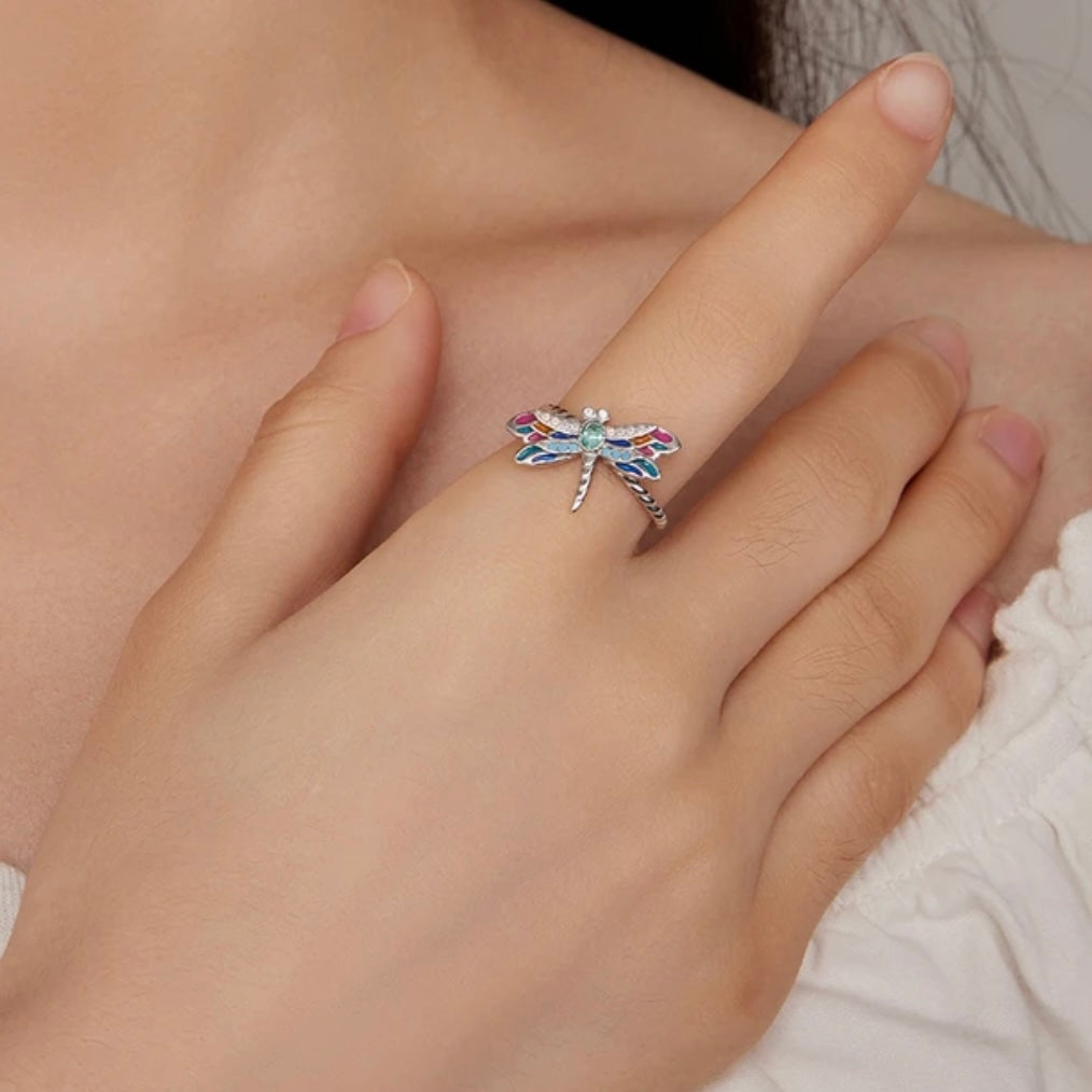 AMETHYST STERLING SILVER HUMMINGBIRD RING