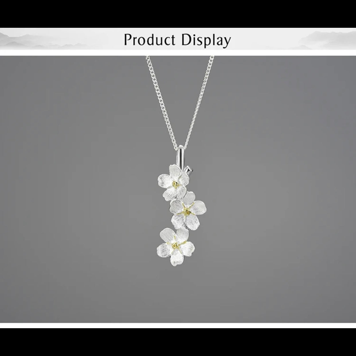 LOTUS FLOWER STERLING SILVER HANDCRAFTED NECKLACE