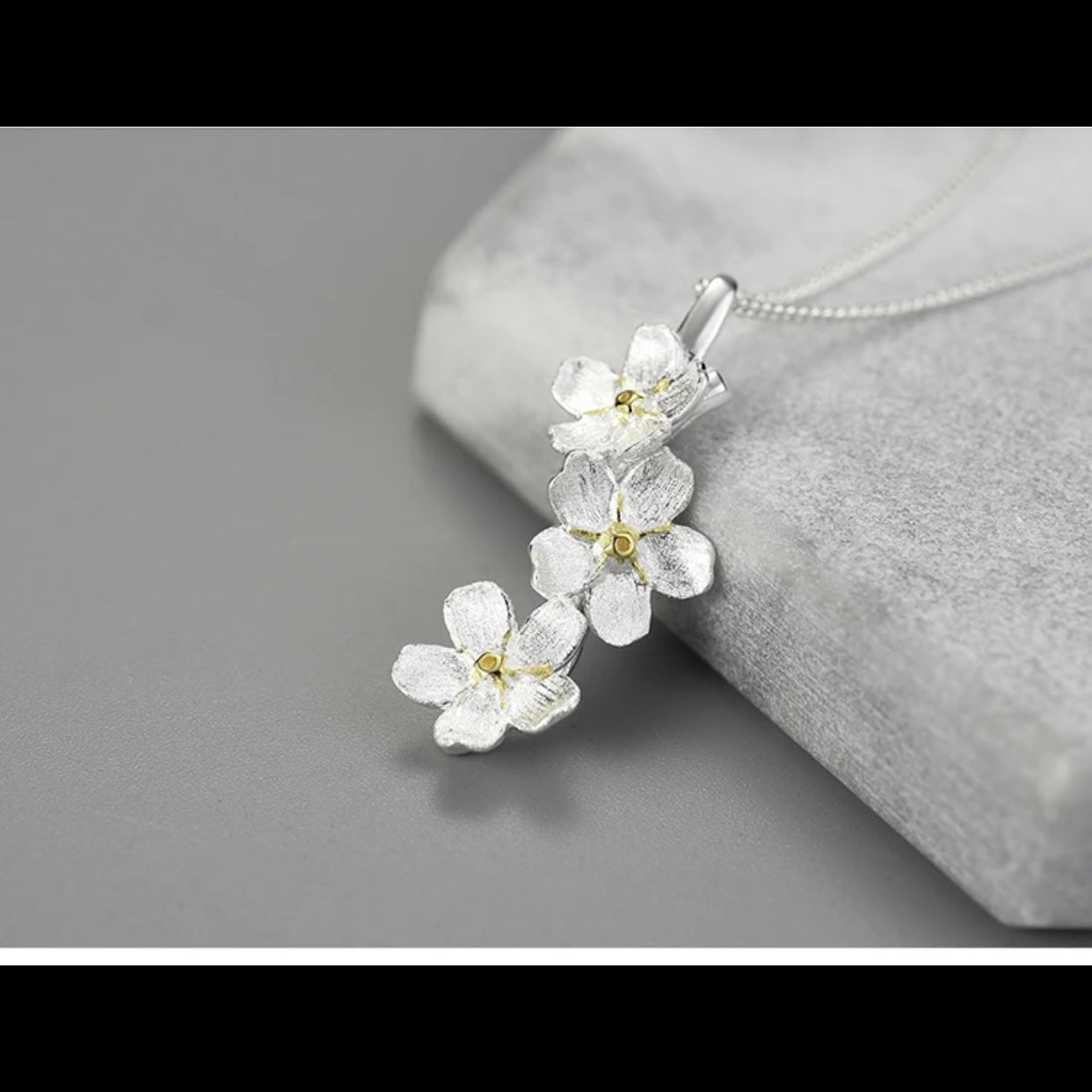 LOTUS FLOWER STERLING SILVER HANDCRAFTED NECKLACE