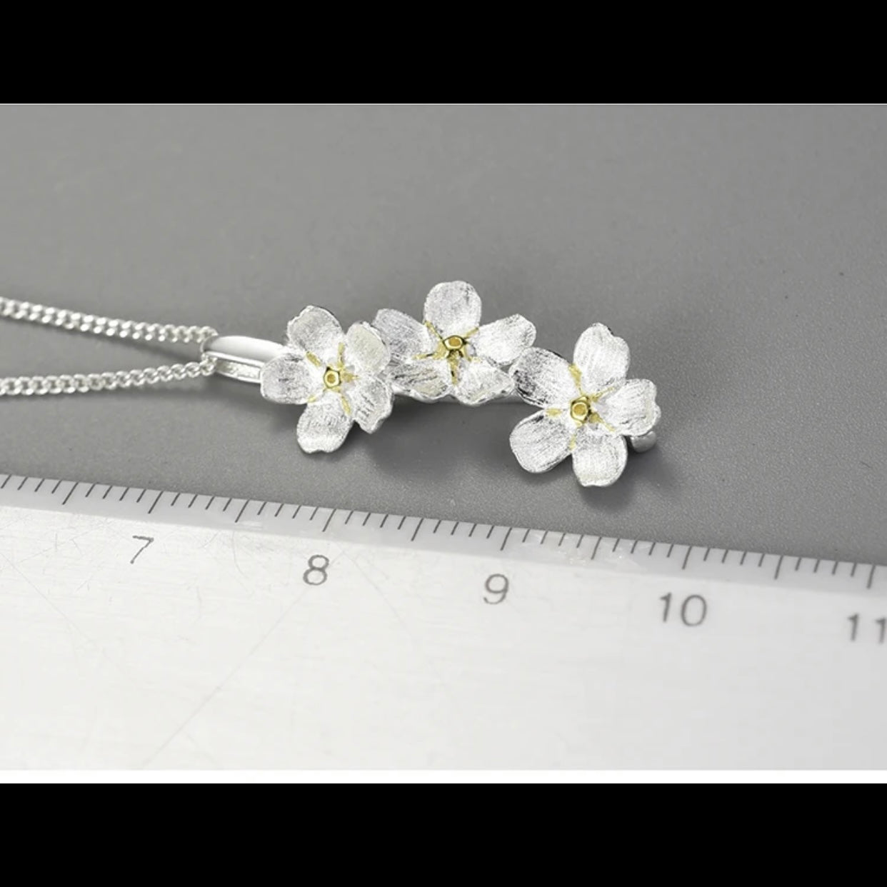 LOTUS FLOWER STERLING SILVER HANDCRAFTED NECKLACE
