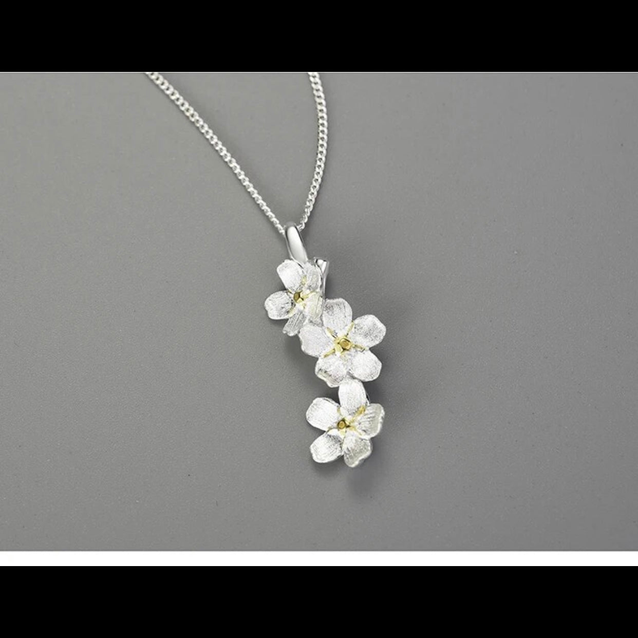 LOTUS FLOWER STERLING SILVER HANDCRAFTED NECKLACE