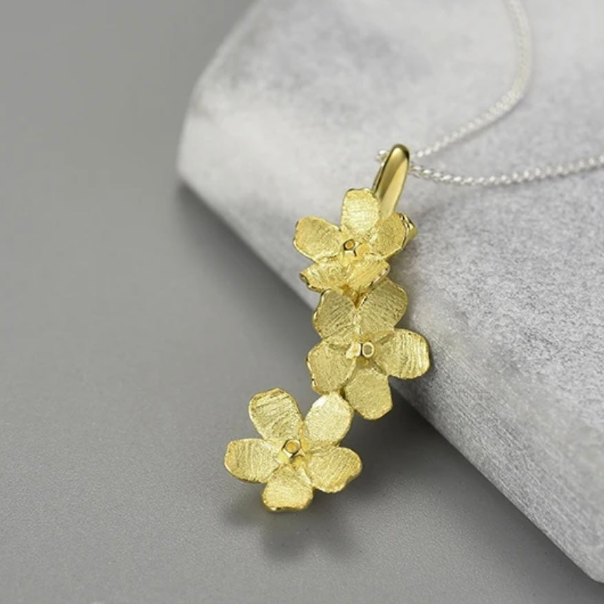 LOTUS FLOWER STERLING SILVER HANDCRAFTED NECKLACE