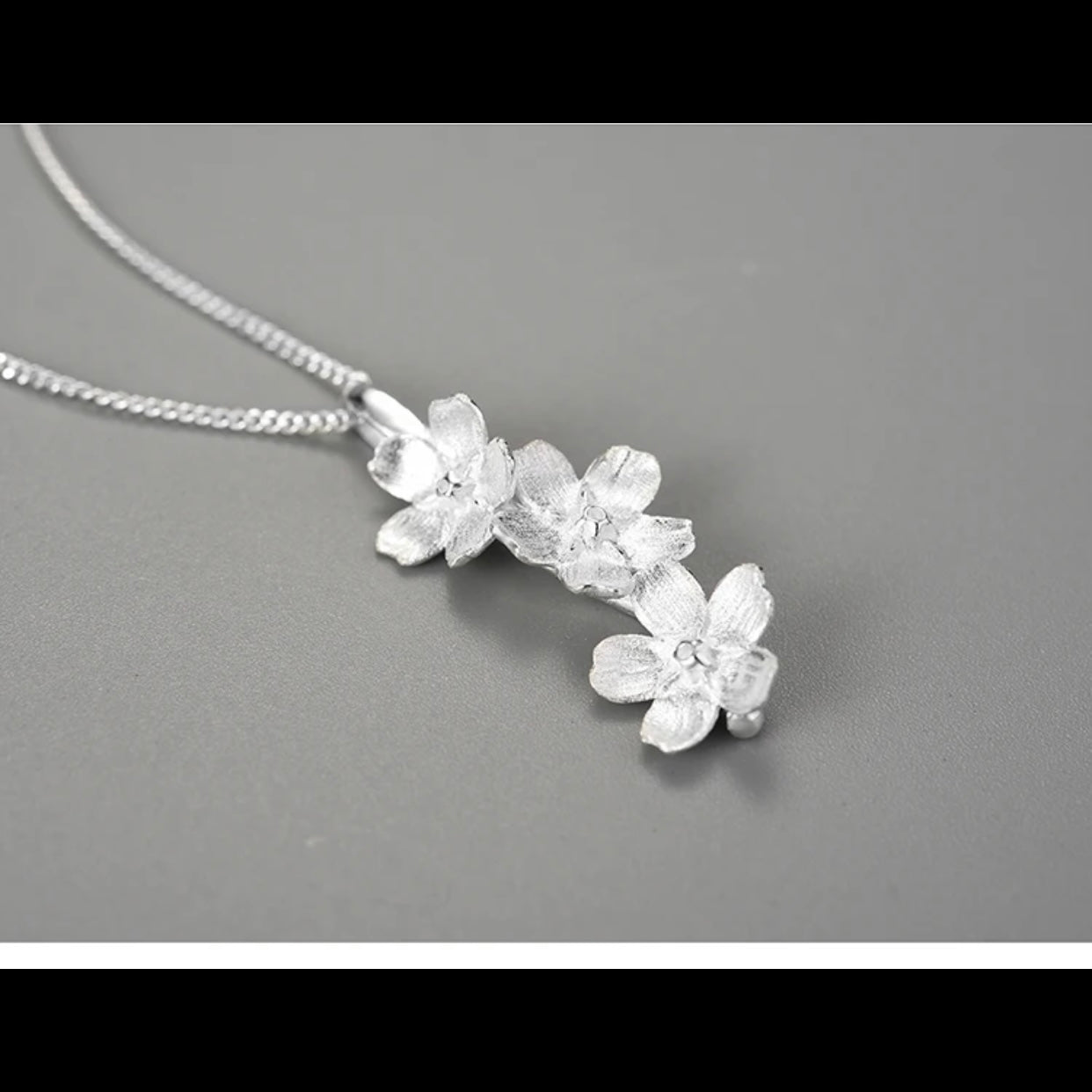 LOTUS FLOWER STERLING SILVER HANDCRAFTED NECKLACE