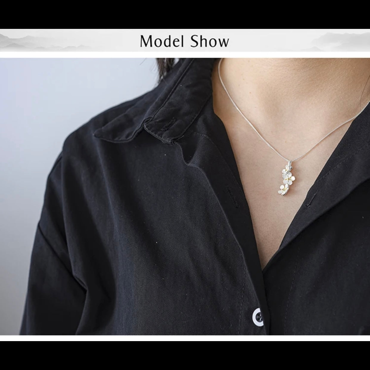 LOTUS FLOWER STERLING SILVER HANDCRAFTED NECKLACE