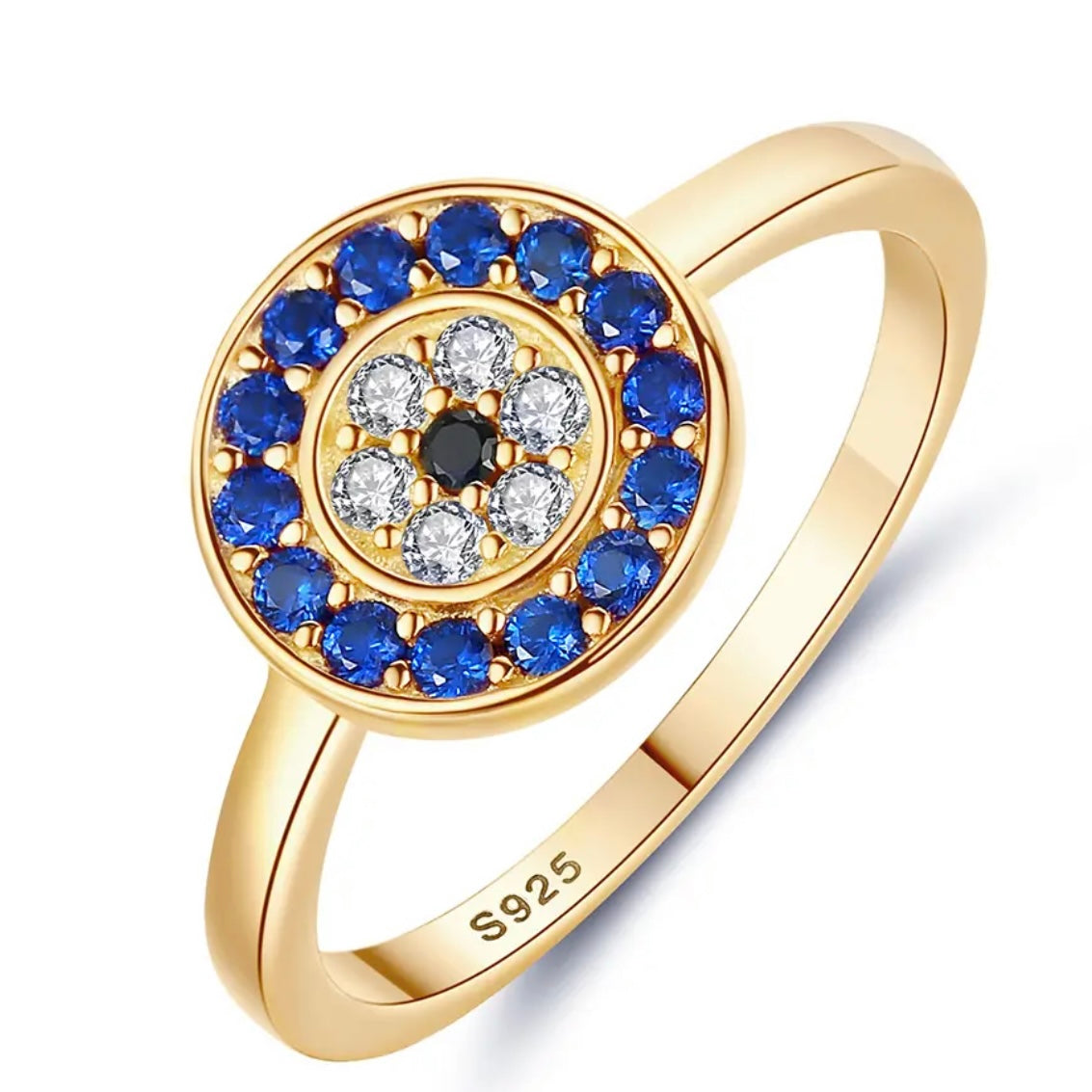 AENEAS STERLING SILVER EVIL EYE RING