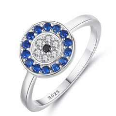 AENEAS STERLING SILVER EVIL EYE RING