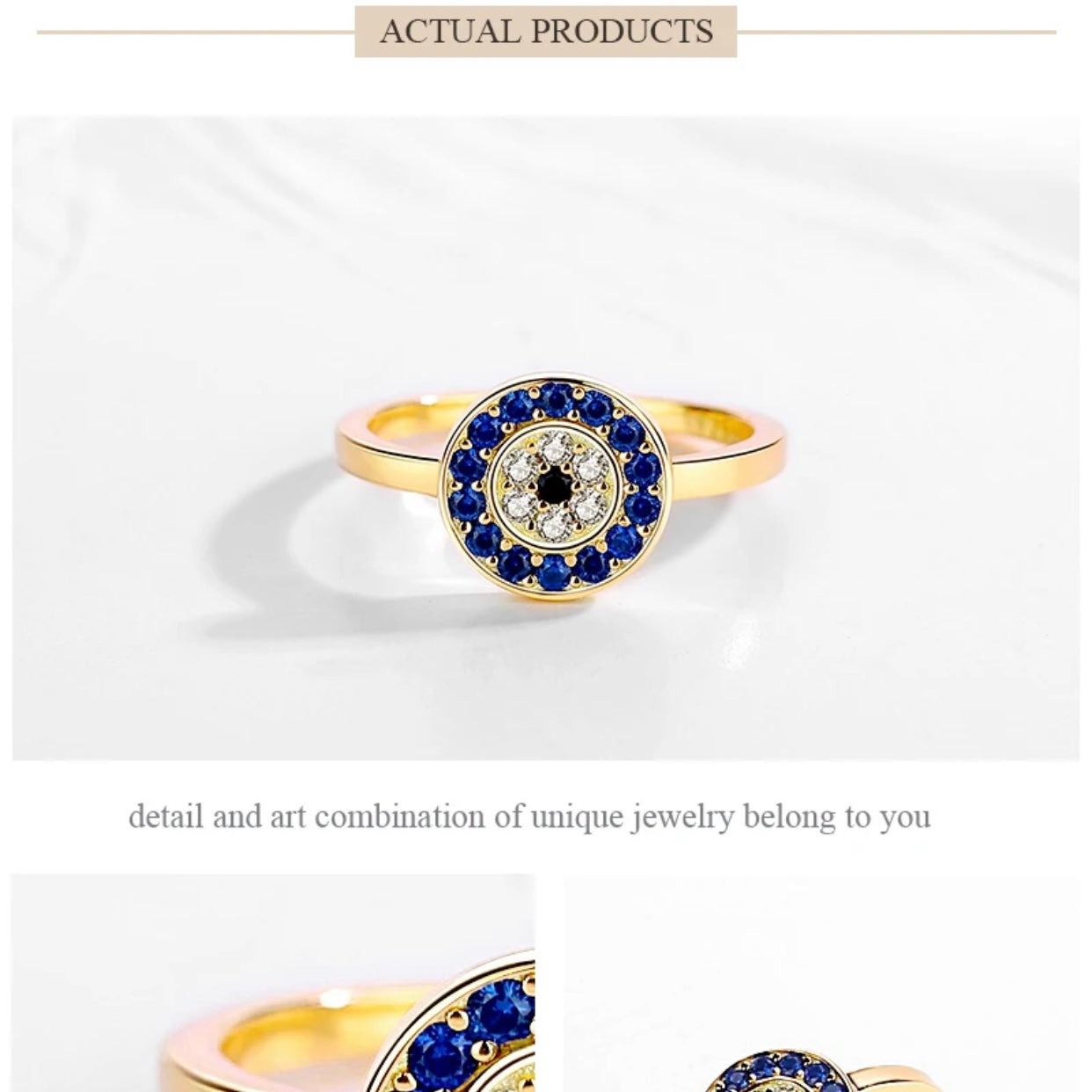 AENEAS STERLING SILVER EVIL EYE RING