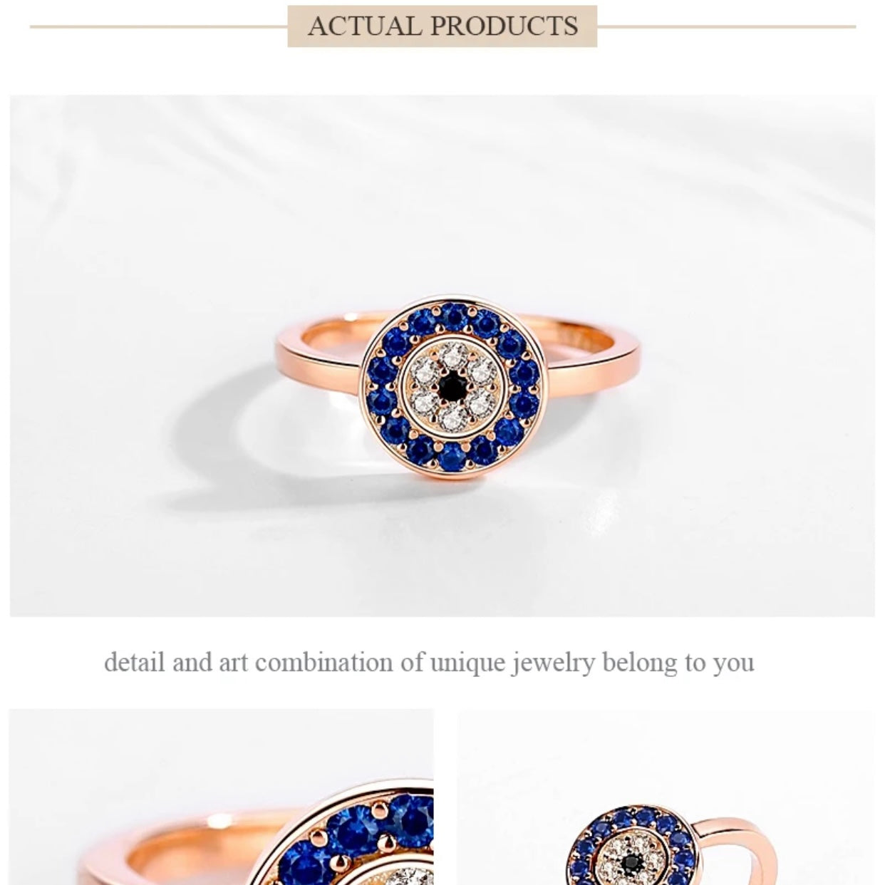 AENEAS STERLING SILVER EVIL EYE RING