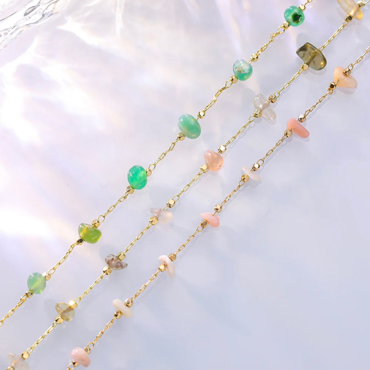 NATURAL STONES DAINTY BRACELET