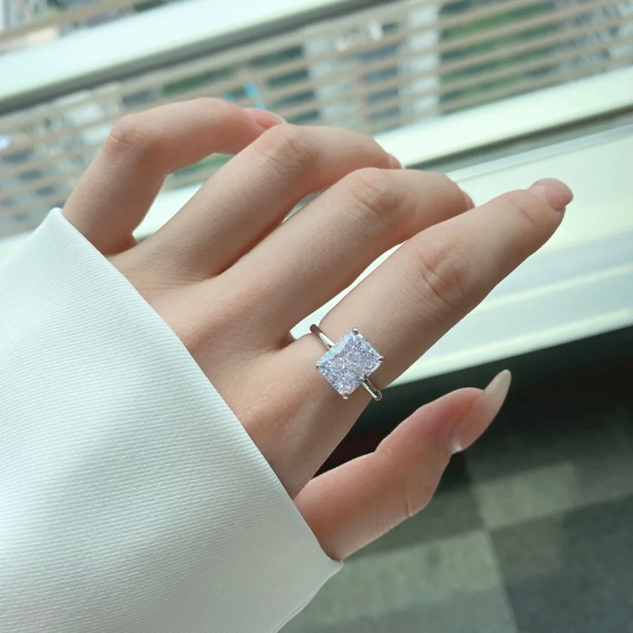 LIA STERLING SILVER MOISSANITE RADIANT CUT DIAMOND