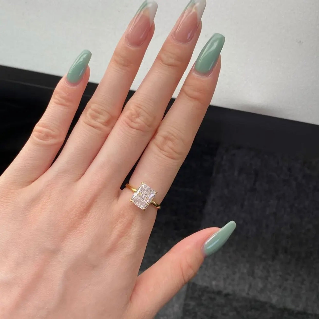 LIA STERLING SILVER MOISSANITE RADIANT CUT DIAMOND