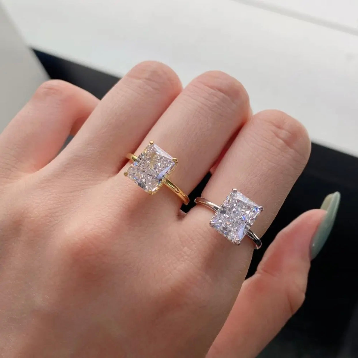 LIA STERLING SILVER MOISSANITE RADIANT CUT DIAMOND
