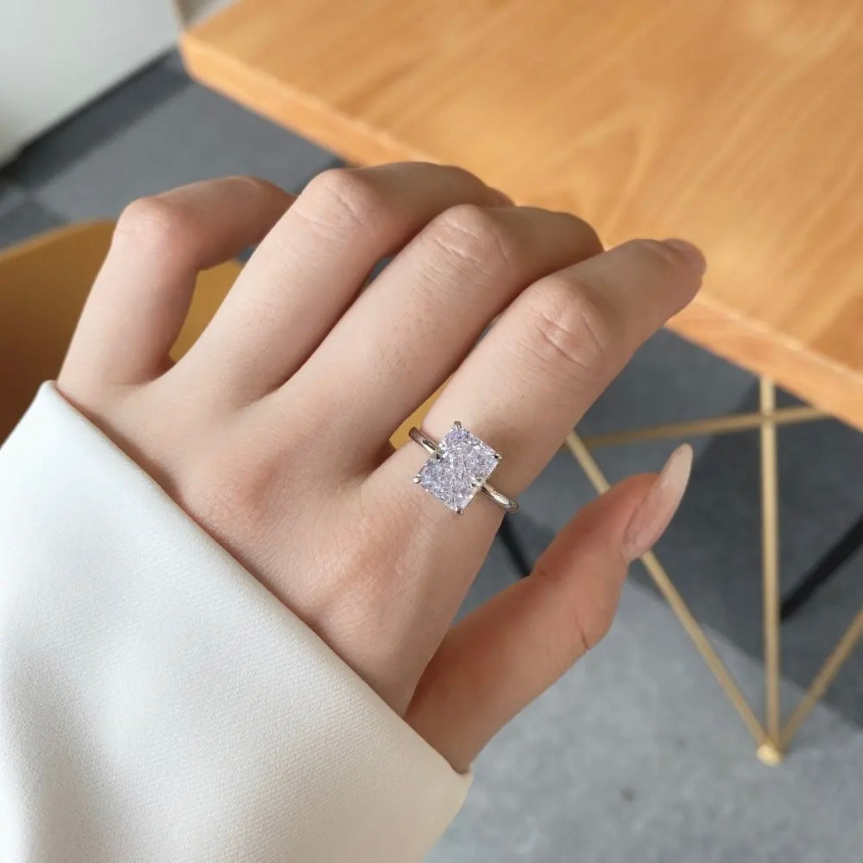 LIA STERLING SILVER MOISSANITE RADIANT CUT DIAMOND