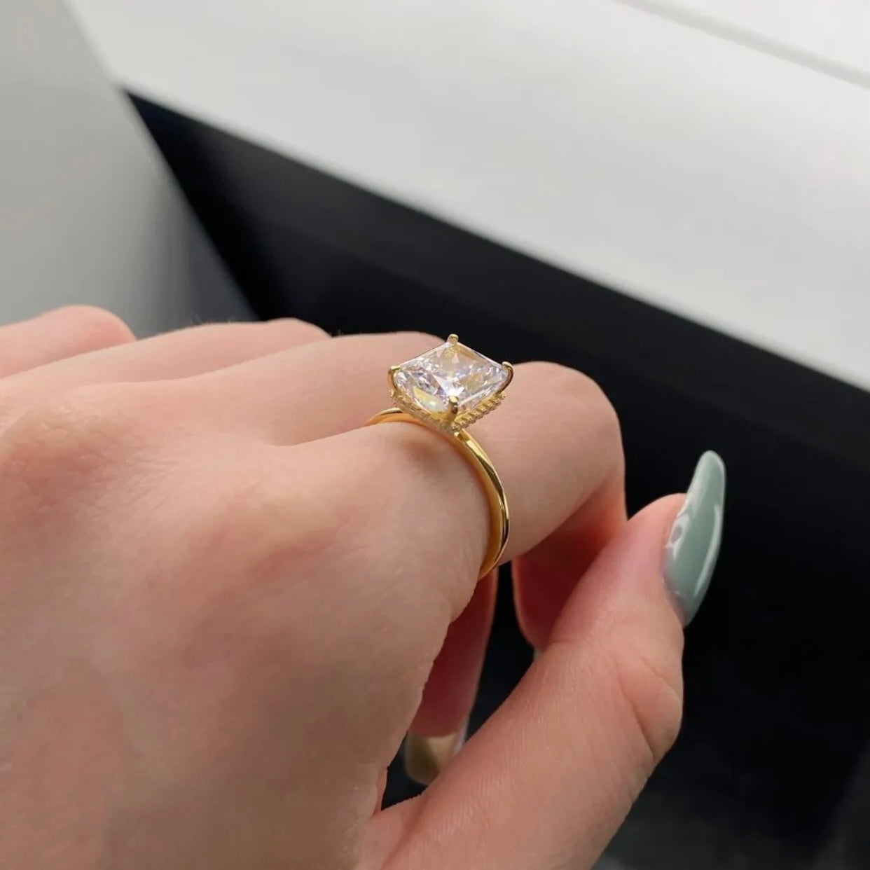 LIA STERLING SILVER MOISSANITE RADIANT CUT DIAMOND