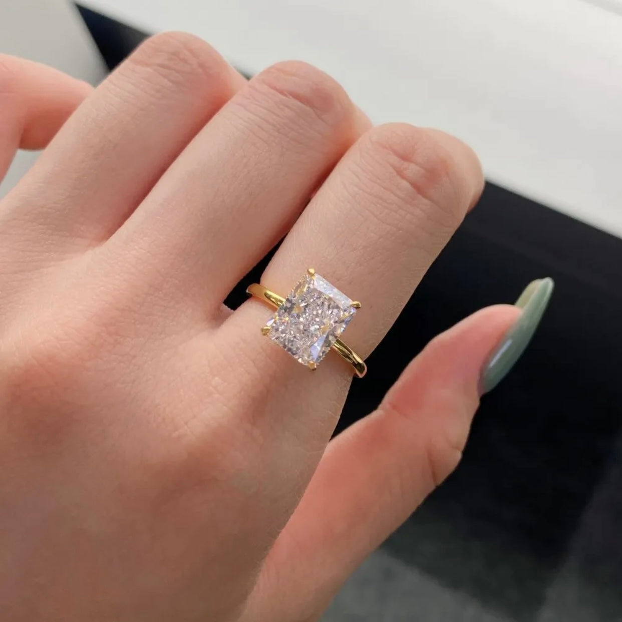 LIA STERLING SILVER MOISSANITE RADIANT CUT DIAMOND