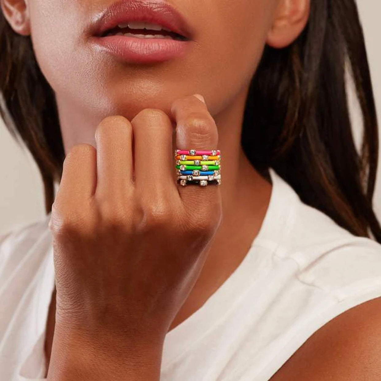 NORCISE COLORFUL ENAMEL RING