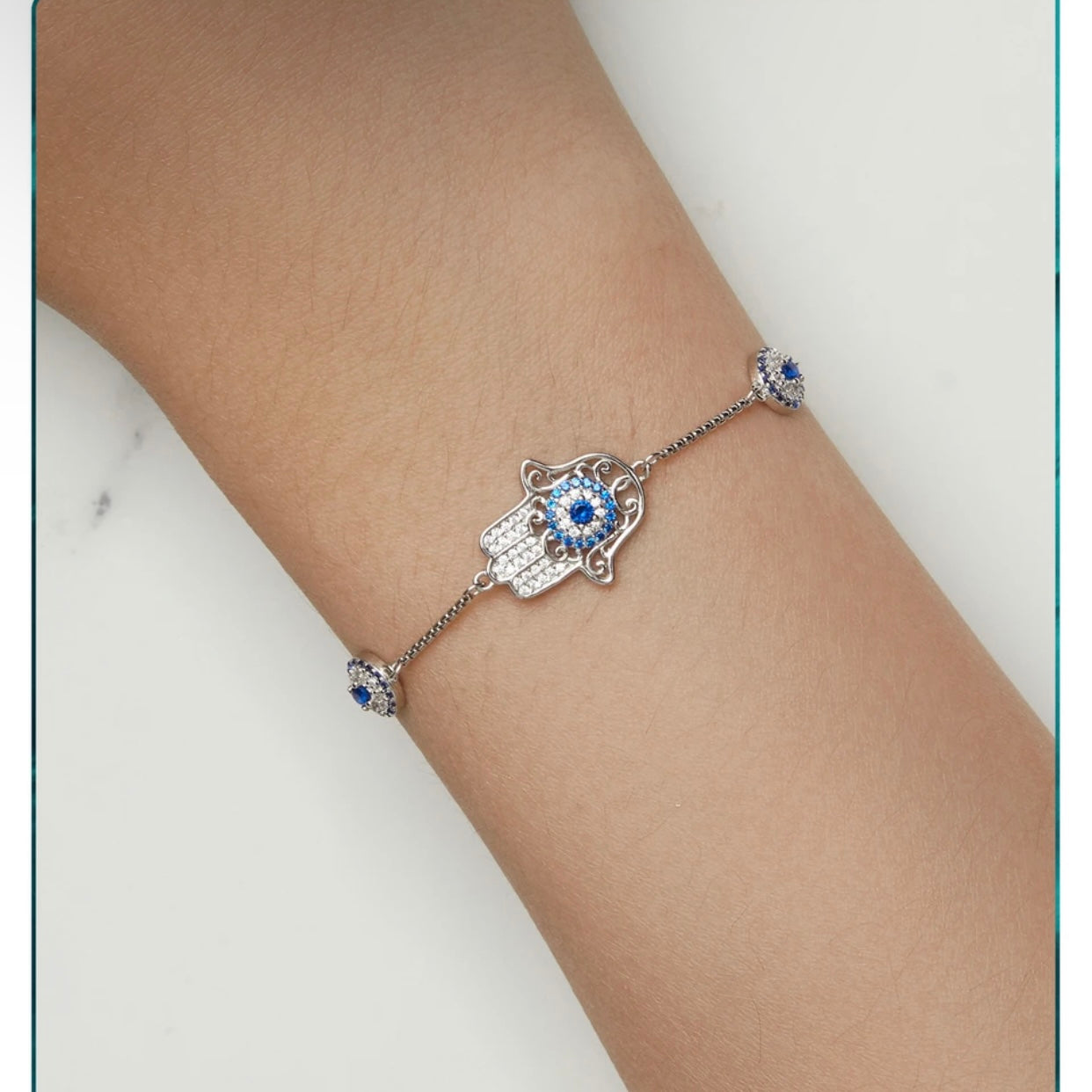 DAMARIA STERLING SILVER HAND OF FATIMA BRACELET