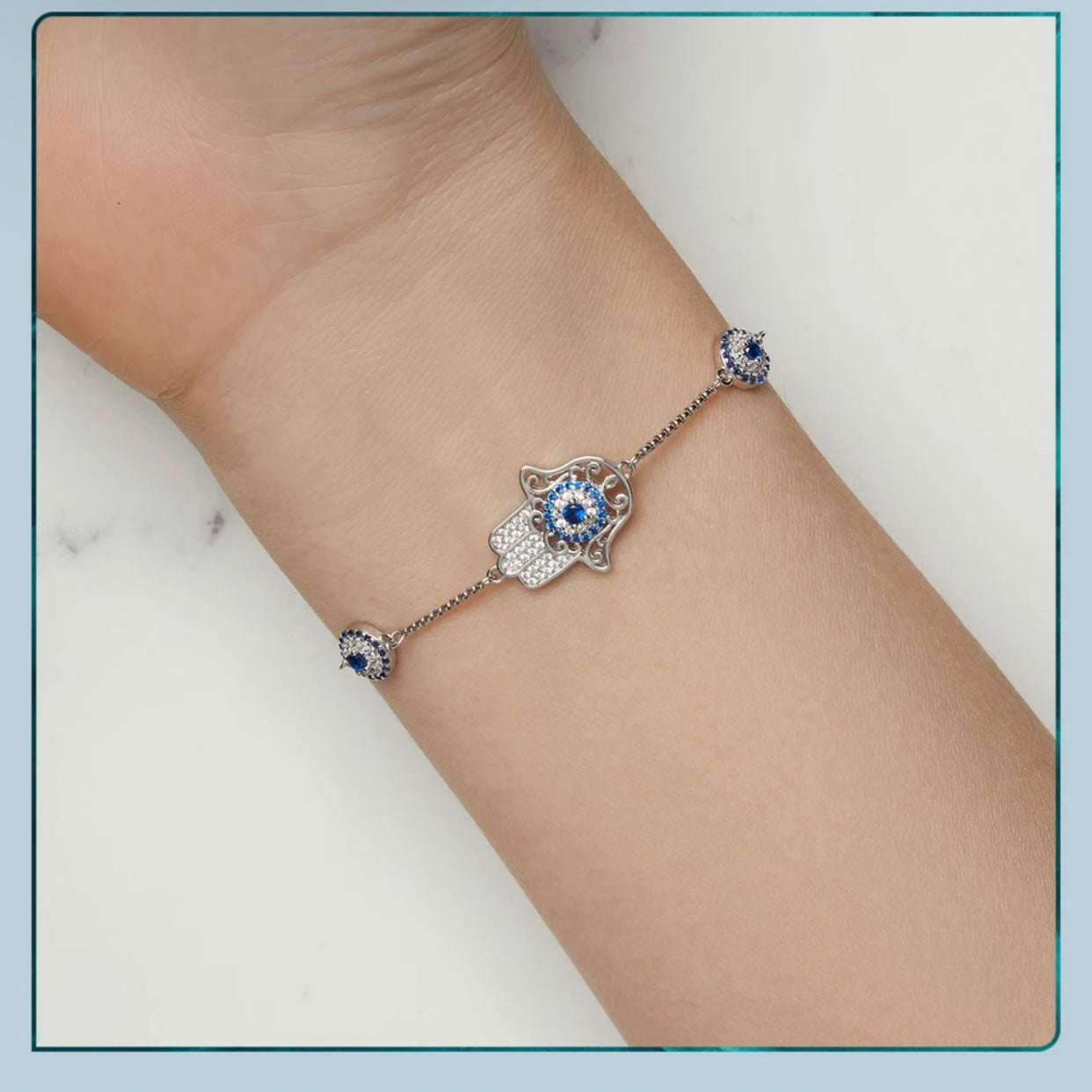 DAMARIA STERLING SILVER HAND OF FATIMA BRACELET