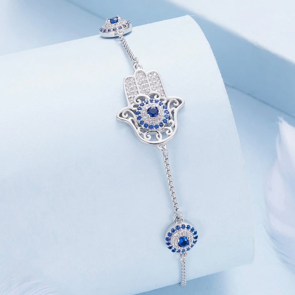 DAMARIA STERLING SILVER HAND OF FATIMA BRACELET