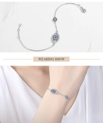 EVITA STERLING SILVER EVIL EYE BRACELET