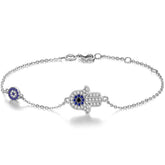 NAENIA STERLING SILVER HAND OF FATIMA BRACELET