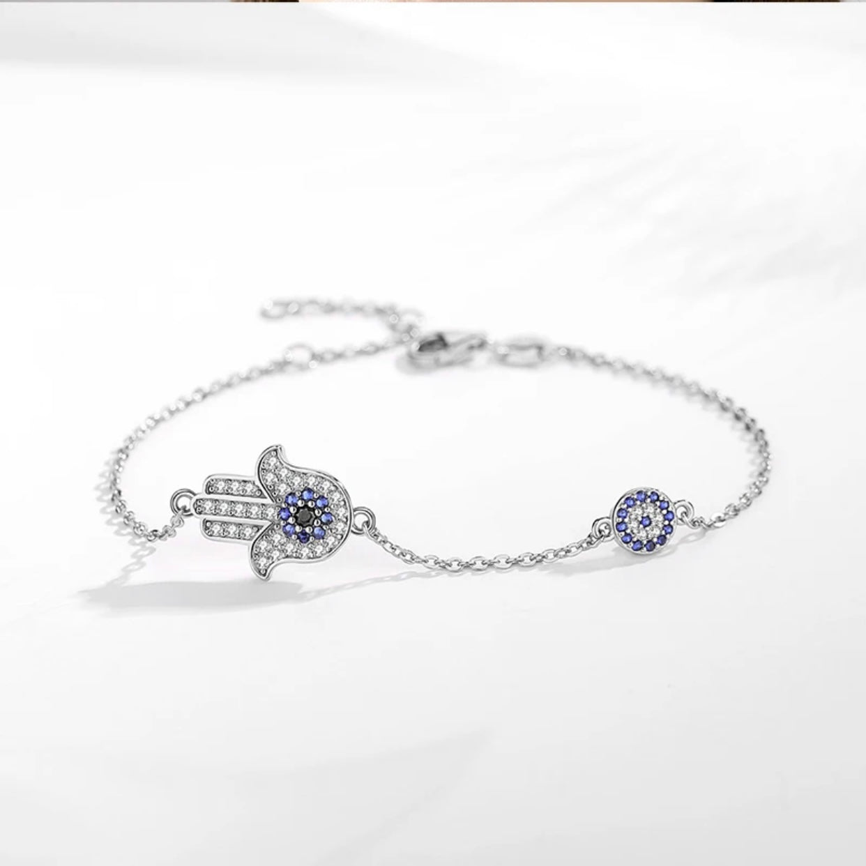 NAENIA STERLING SILVER HAND OF FATIMA BRACELET