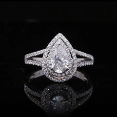 PEAR CUT 1CT WHITE GOLD LAB GROWN DIAMOND