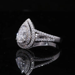 PEAR CUT 1CT WHITE GOLD LAB GROWN DIAMOND