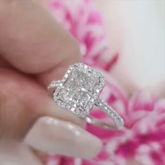 RADIANT 2CT WHITE GOLD LAB GROWN DIAMOND RING